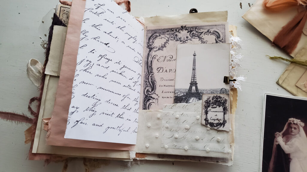 French Ephemera eiffel tower journal page