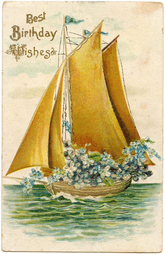 Golden Birthday Boat Image