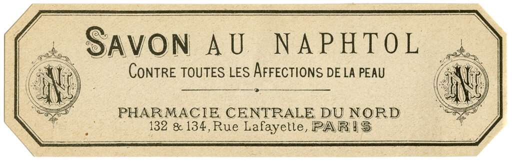 Savon au Naptha French soap label clipart