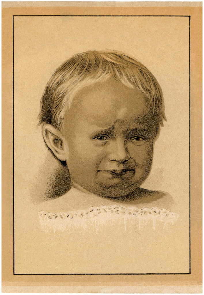 vintage cranky baby image