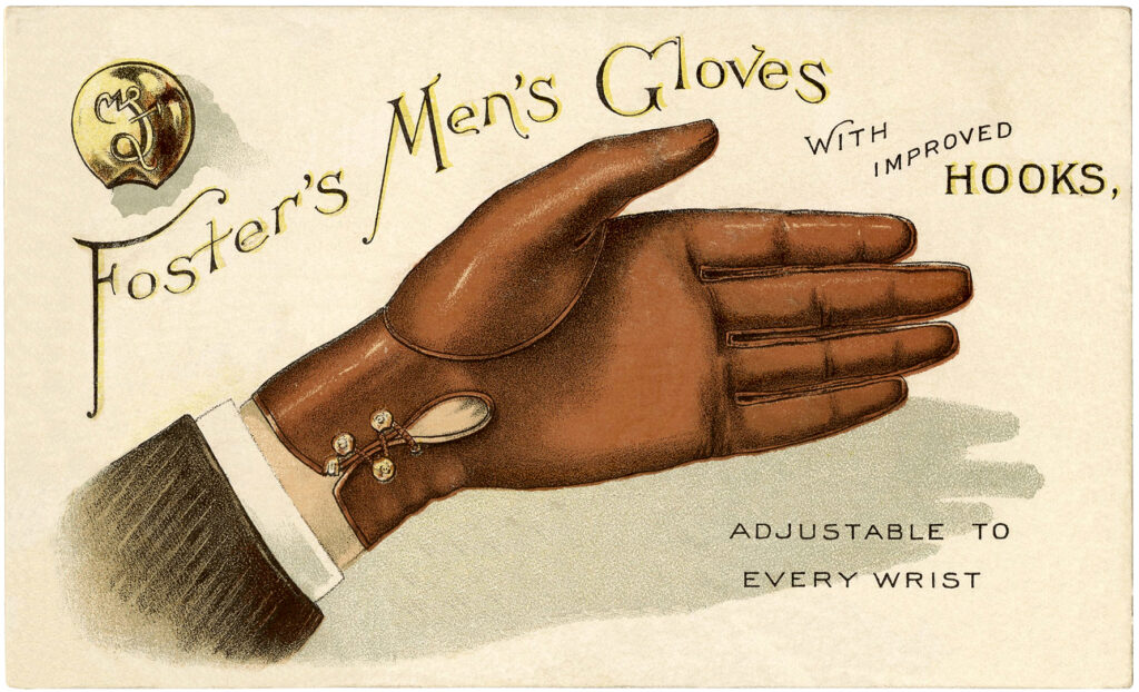 vintage leather men's gloves advertising image