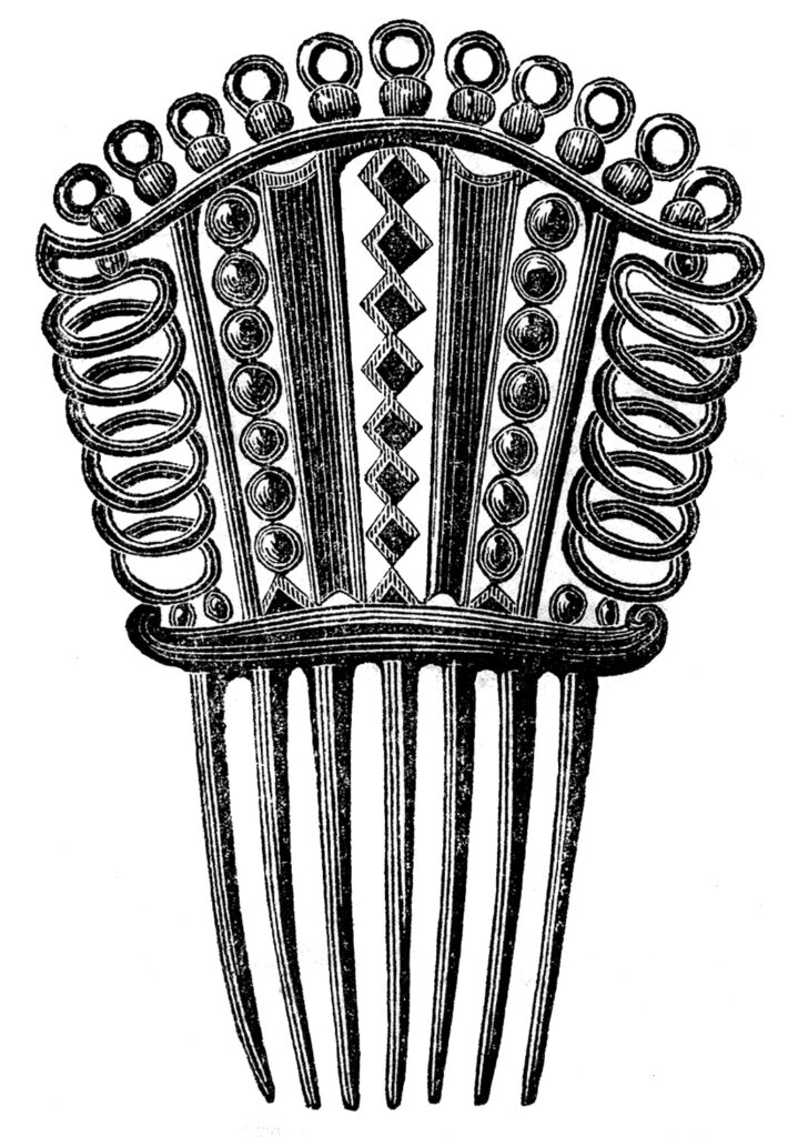 antique hair comb illustration