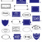 vintage French bleu signs ephemera digital image bundle
