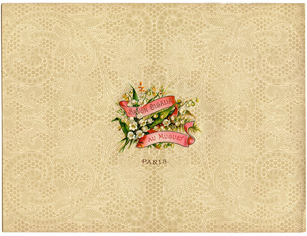 Paris soap label flowers ribbon clipart