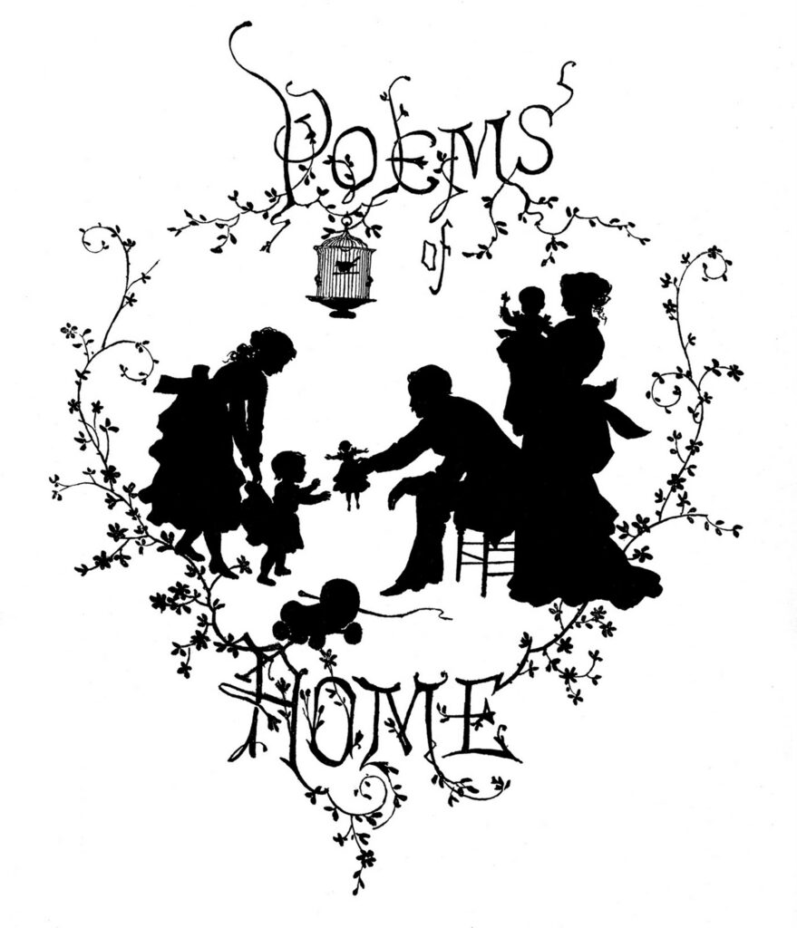 black white silhouette family clipart