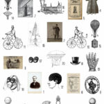 vintage steampunk aesthetic ephemera digital image bundle