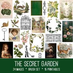 the secret garden vintage ephemera bundle