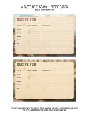 recipe cards