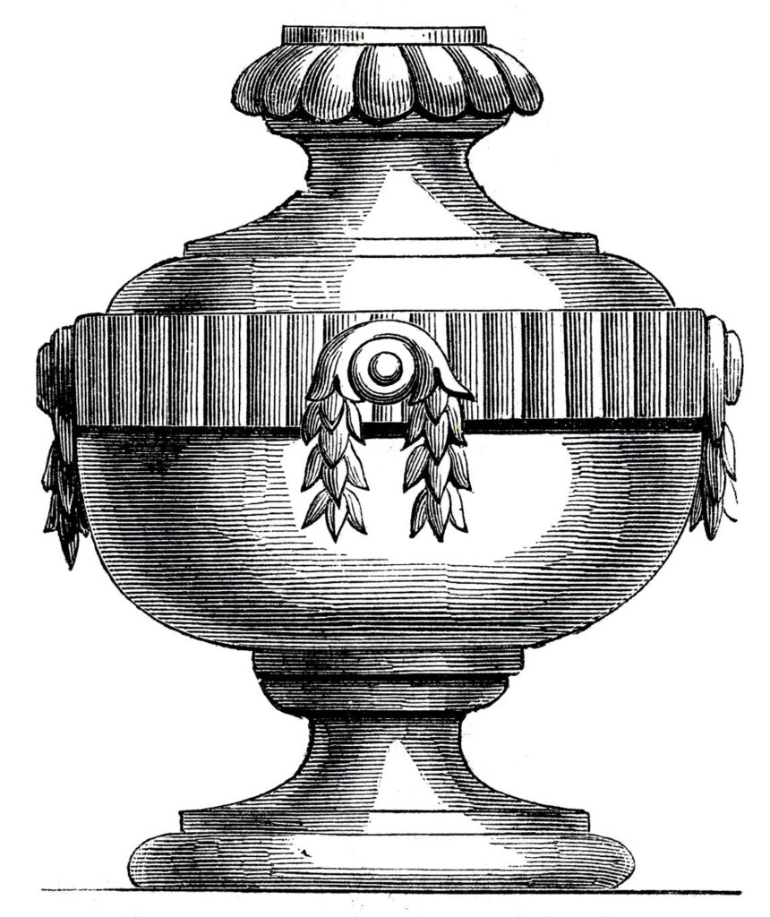 elaborate carved urn image