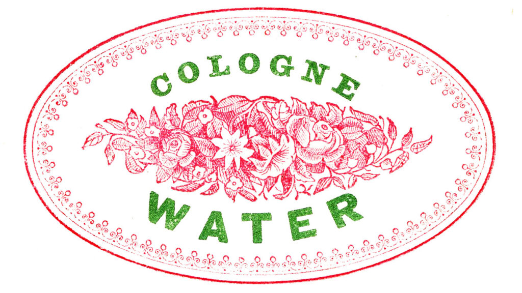 pink green cologne water illustration
