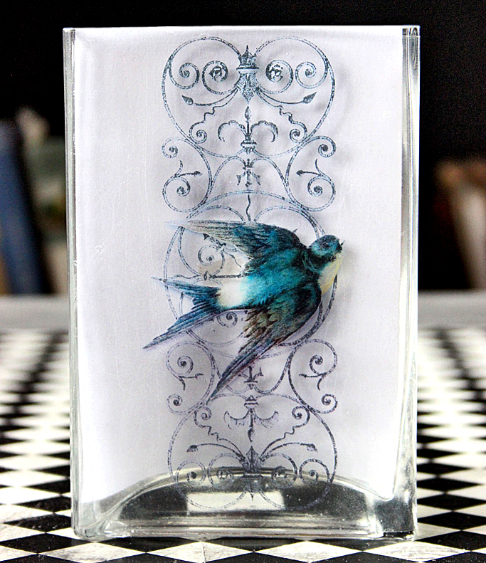 bird image on plastic page protector