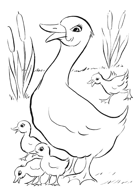 Easter Pictures to color with Ducks
