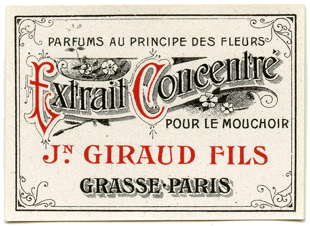 French perfume label clipart