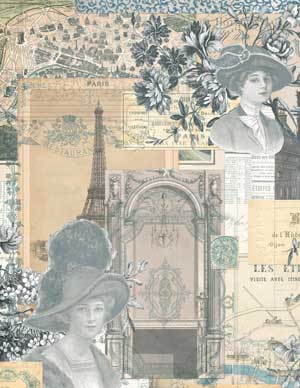 Collage with flowers and ladies