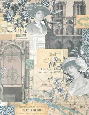 Collage with flowers and ladies