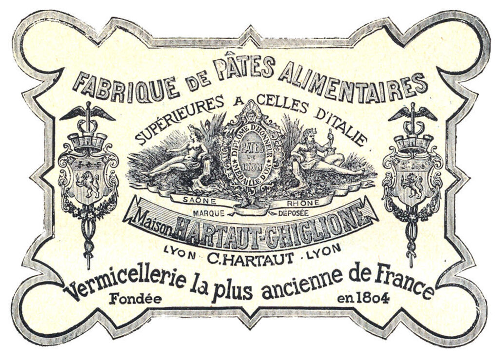 French vintage pasta label image