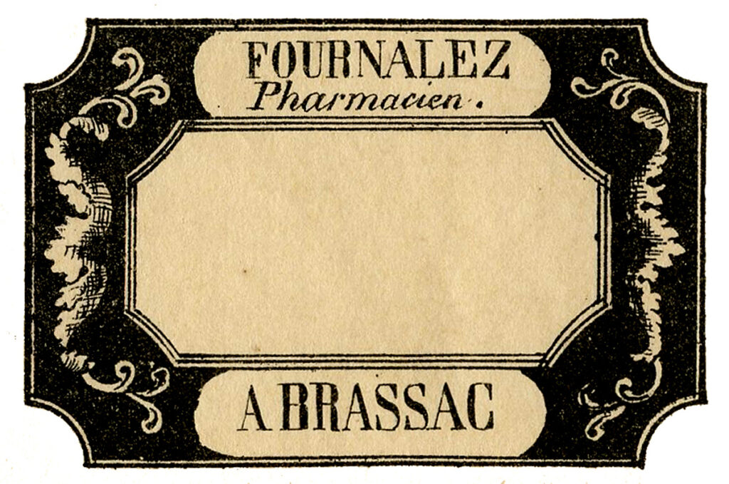 antique French pharmacy apothecary label clipart