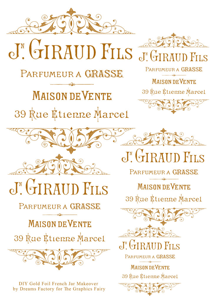 gold french printable