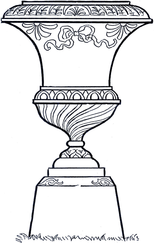line art urn plinth illustration