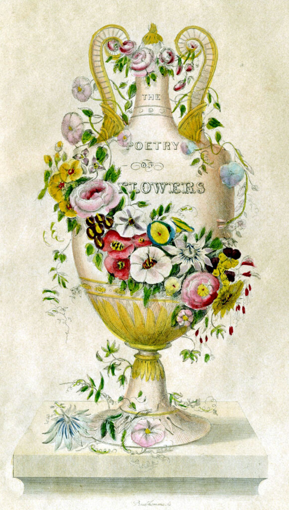 poetry of flowers urn antique image