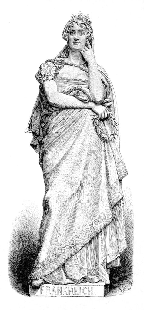 Queen France statue illustration