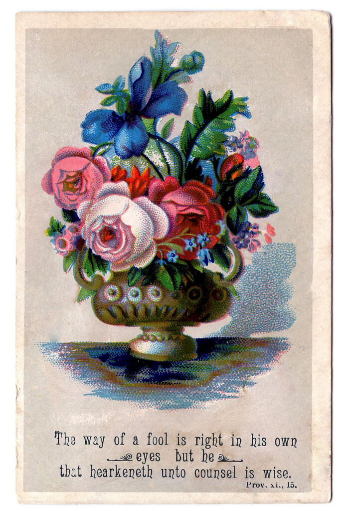 urn flowers vintage illustration