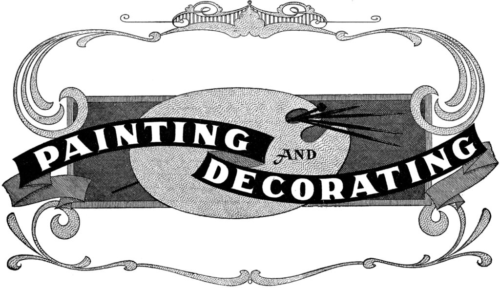 painting decorating vintage typography clipart