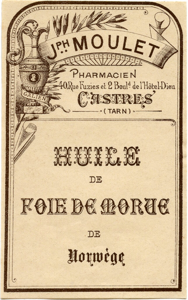 vintage French pharmacy label illustration