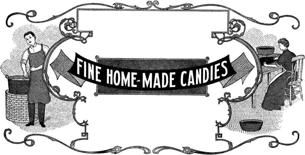 vintage homemade candy label image