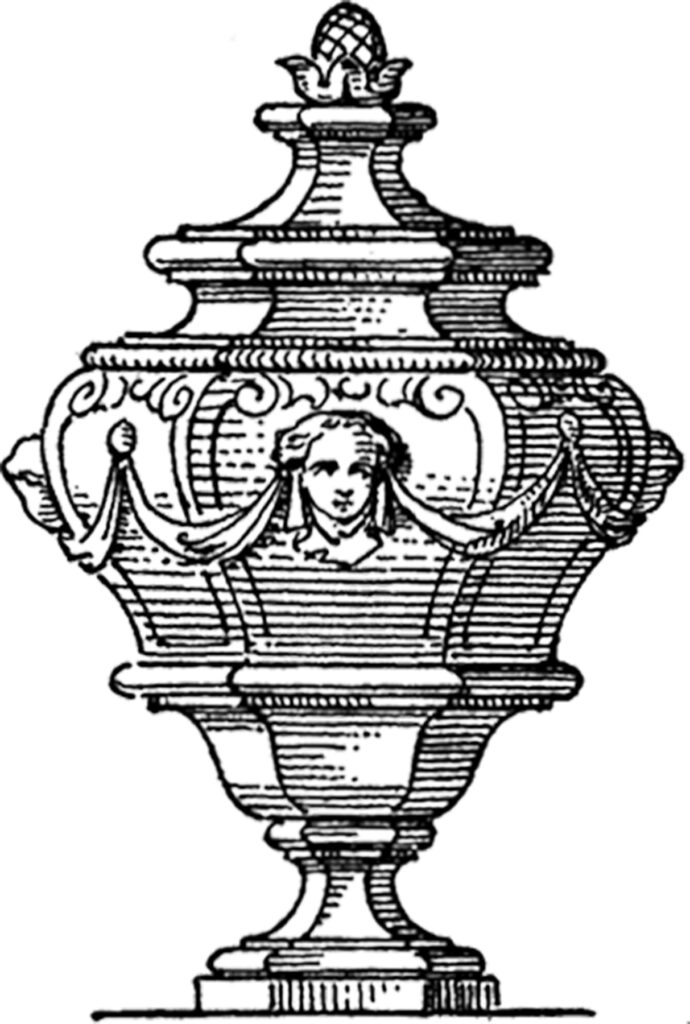 vintage ornate urn illustration