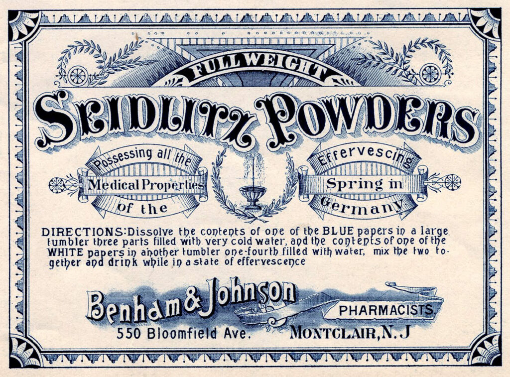 vintage apothecary label illustration