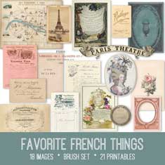vintage favorite French things ephemera bundle