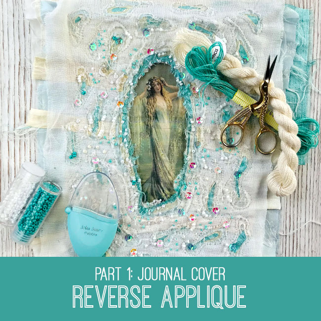 reverse applique journal cover