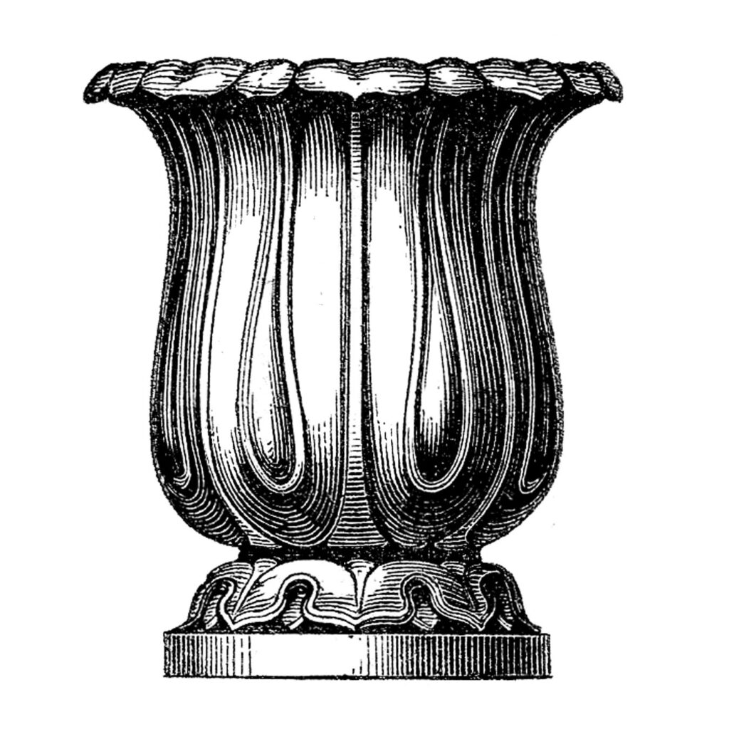 black white urn clipart