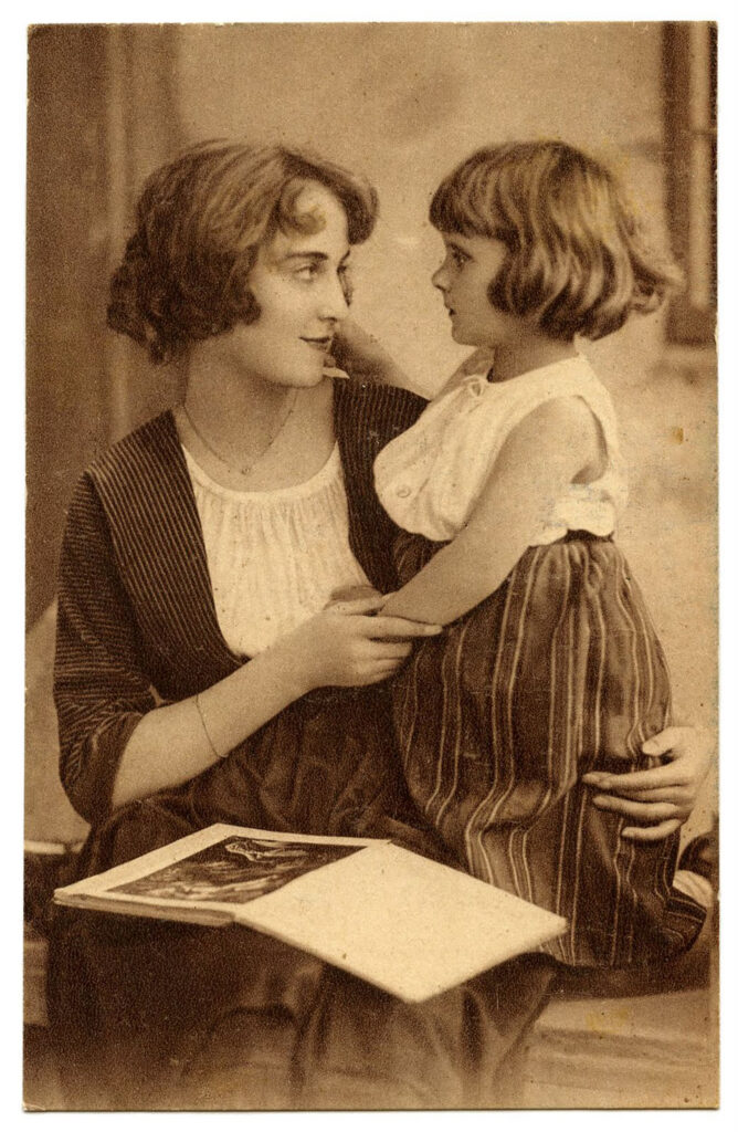 vintage mother child photo image