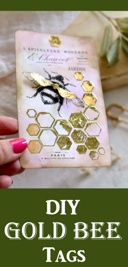 DIY Gold Bee Tags Pin