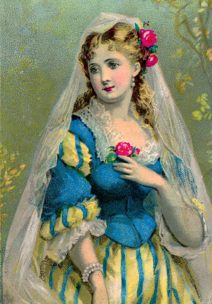 Elizabethan bride veil rose image