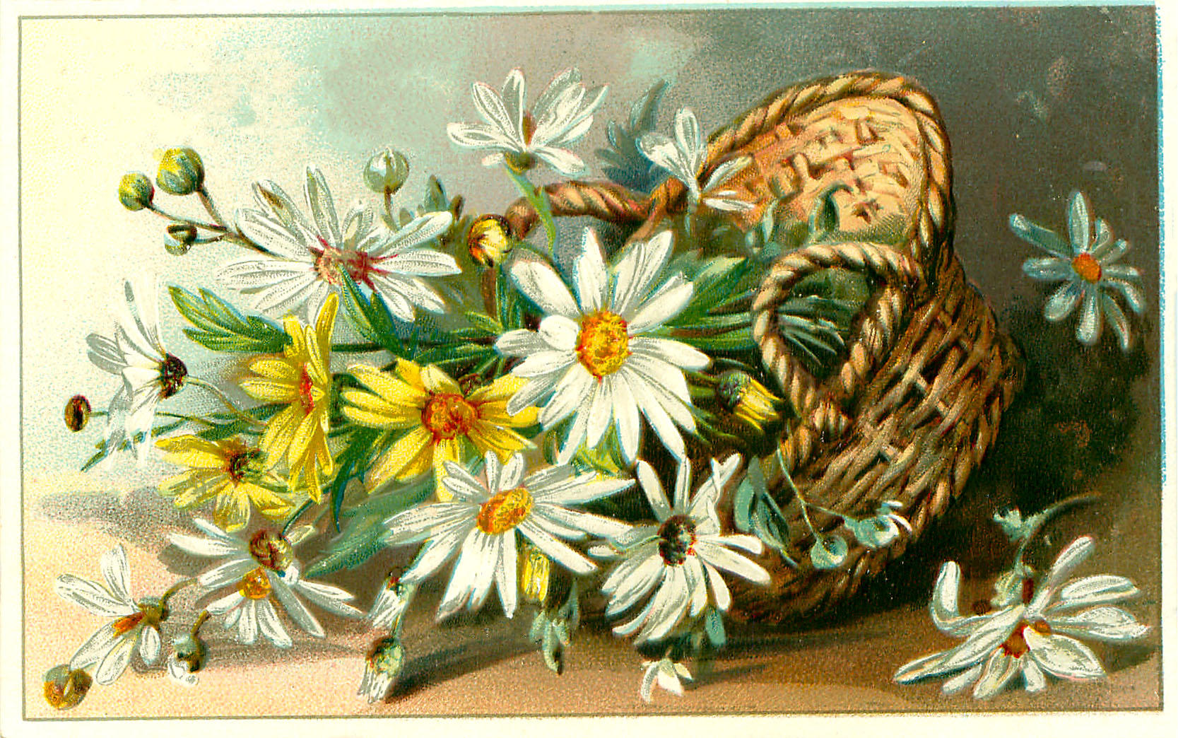 flower basket painting