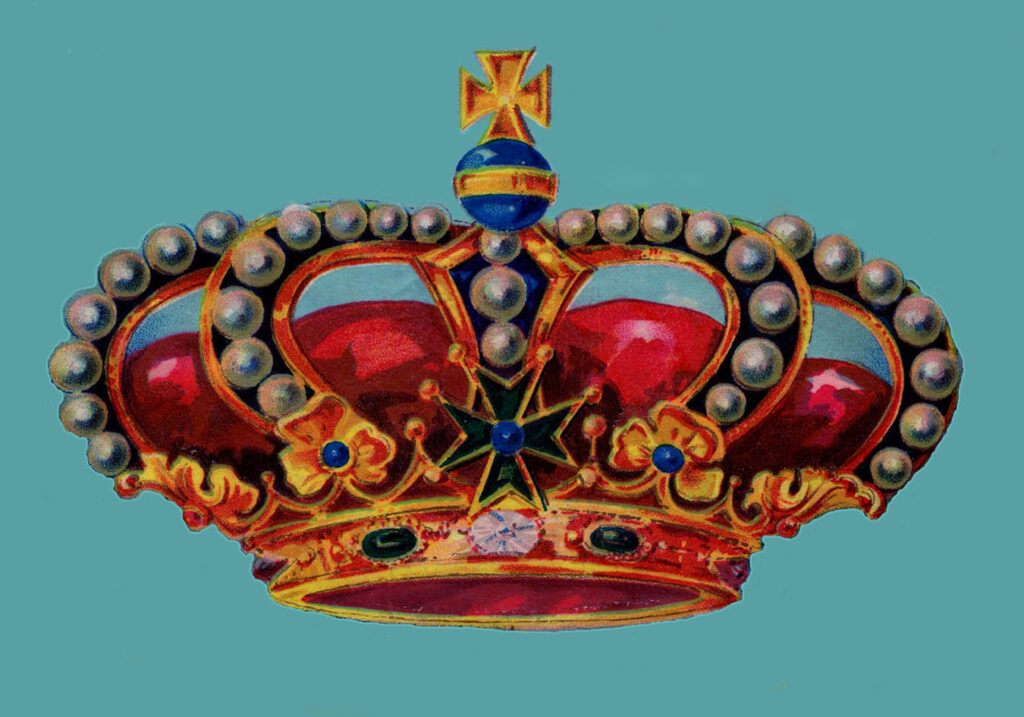 turquoise colorful crown illustration