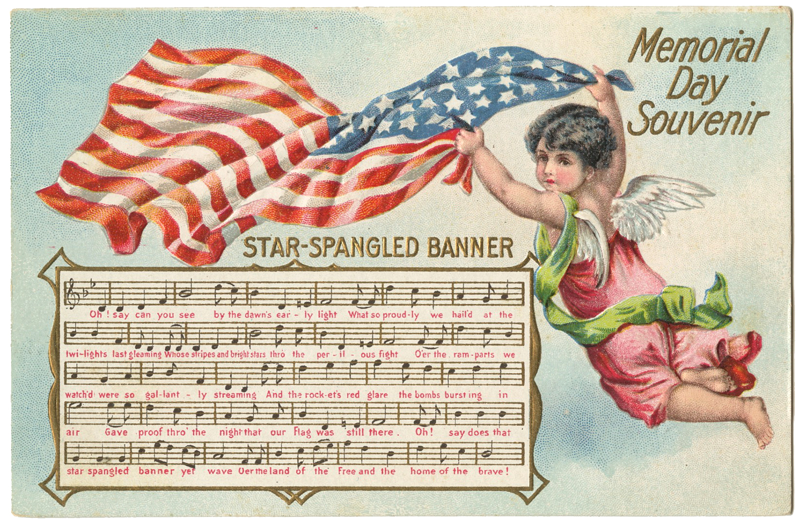 Vintage Memorial Day Image with Song