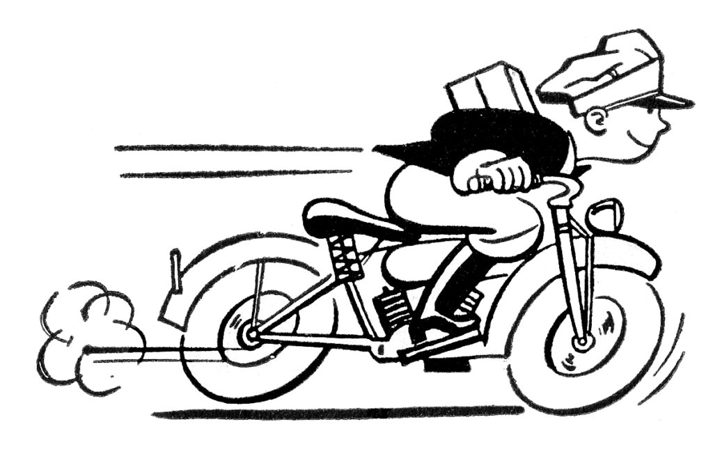 Motorcycle Mailman Clipart