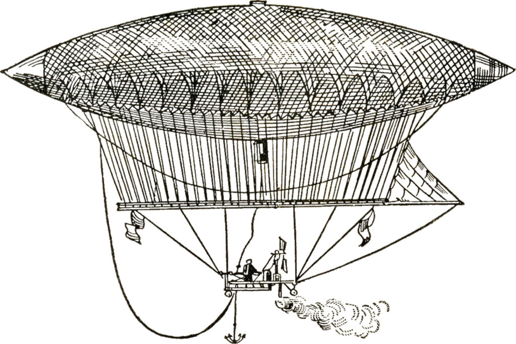 vintage dirigible illustration