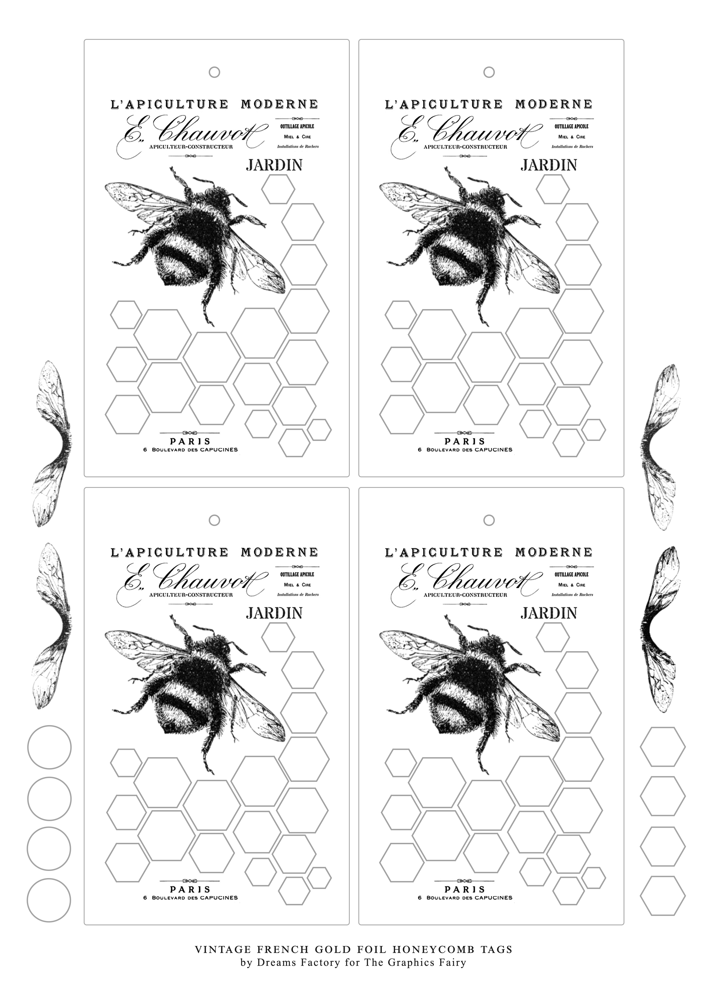 printable DIY Bee tags