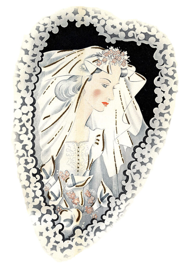 vintage bride heart frame image