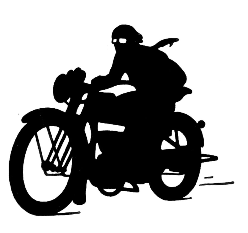 classic motorcycle clipart from behind