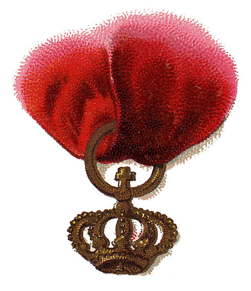 red badge with crown image