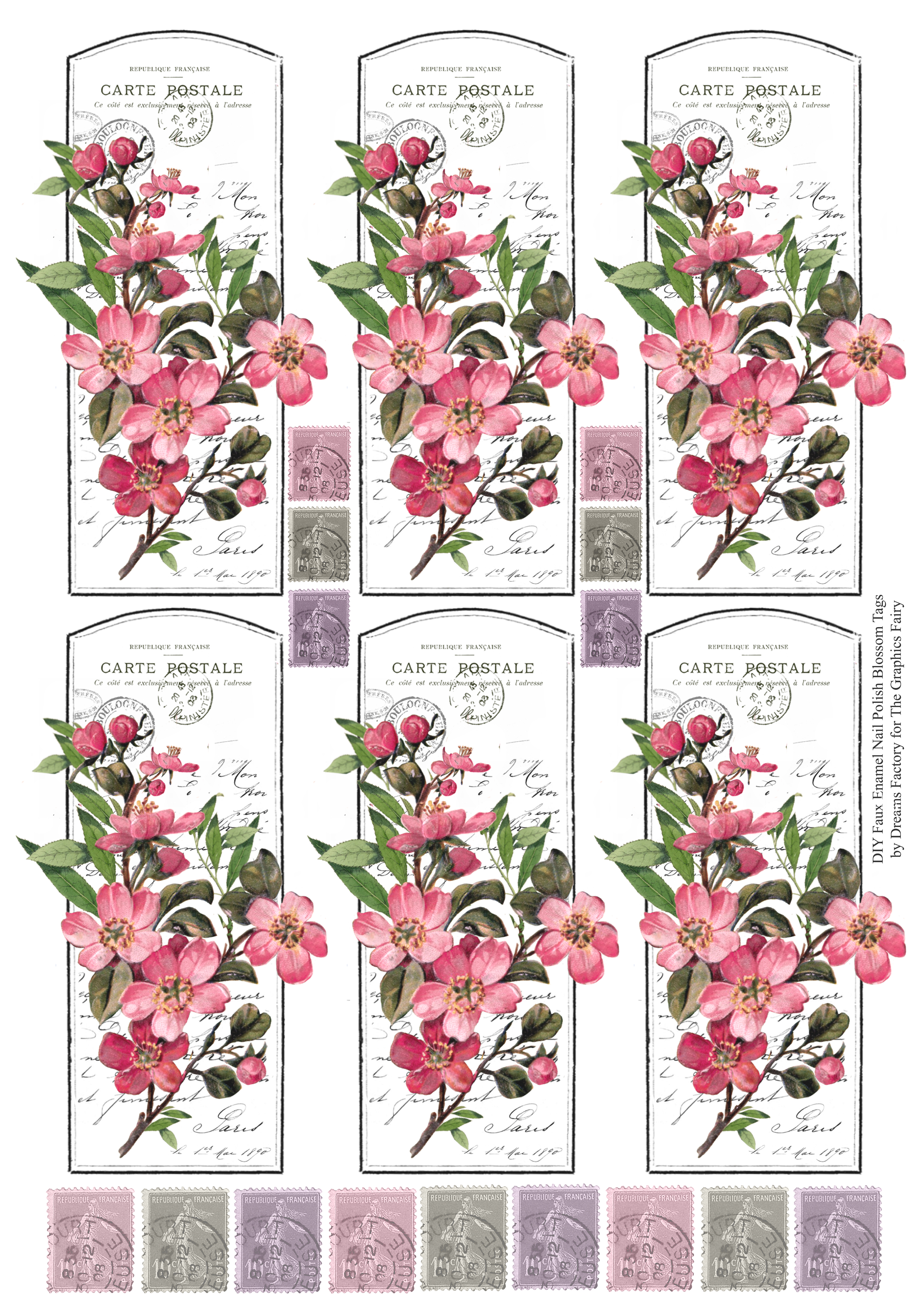 Pink blossoms tags