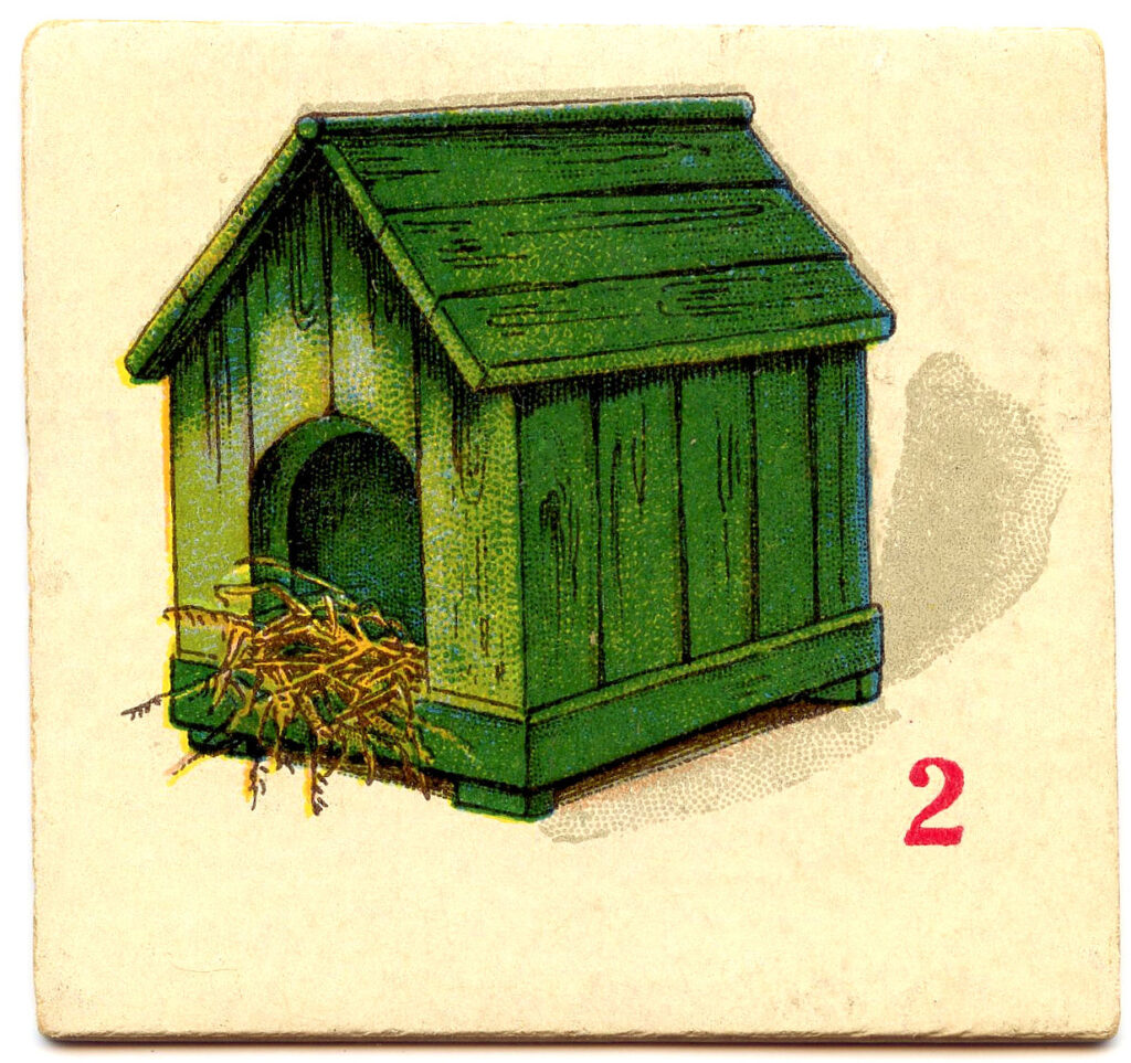 vintage green dog house image