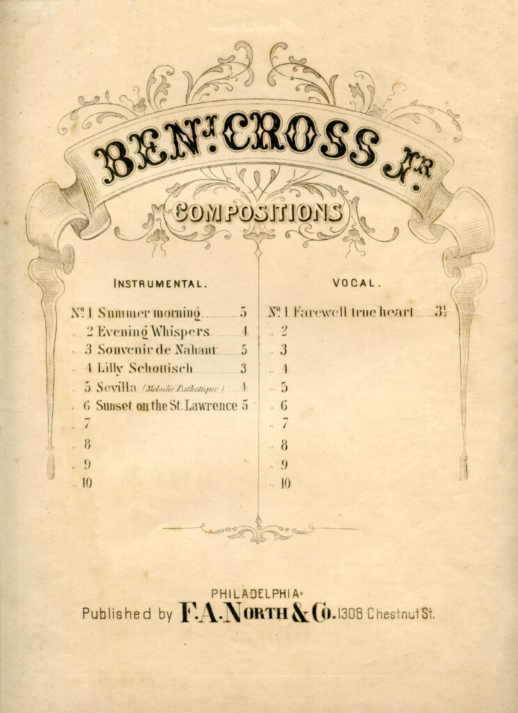 Ben Cross vintage sheet music clikpart