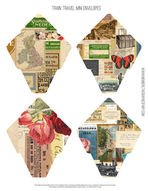 Collage with travel theme envelopes